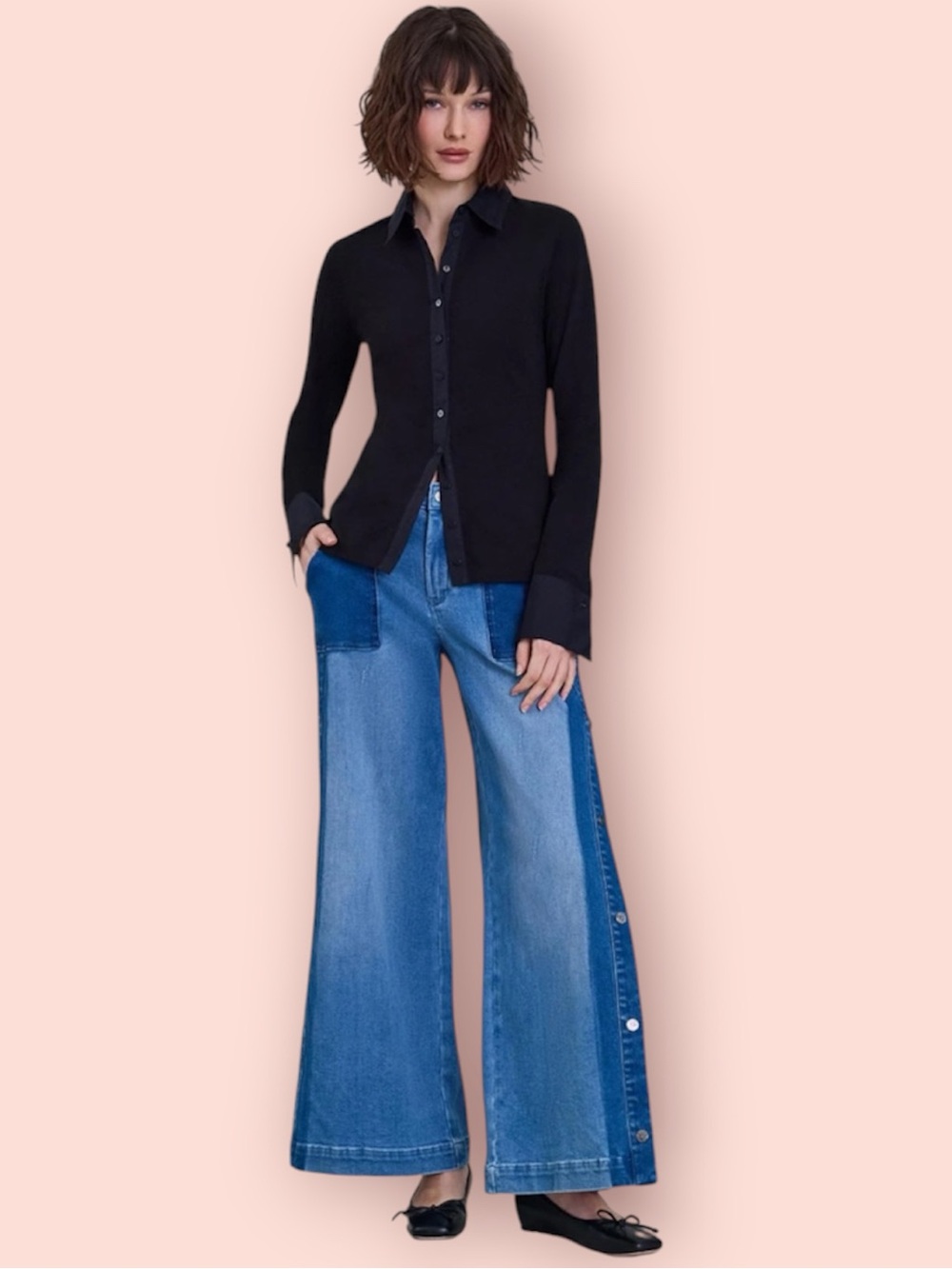 ANNE FONTAINE Nuage Pima Button Down Stretch Jersey Shirt